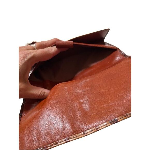 Brahmin Toasted Almond Leather Collection Crocodile Tri-fold Wallet - Picture 7 of 13